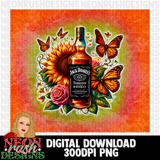Whiskey sunflower tumbler wrap digital download