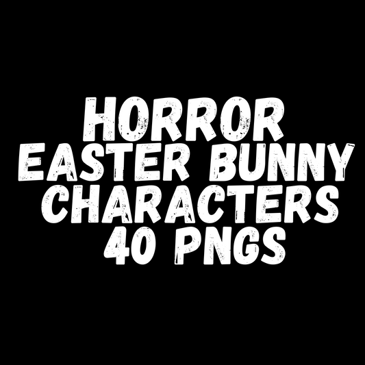 Horror Easter bunny’s clipart 40 png digital download