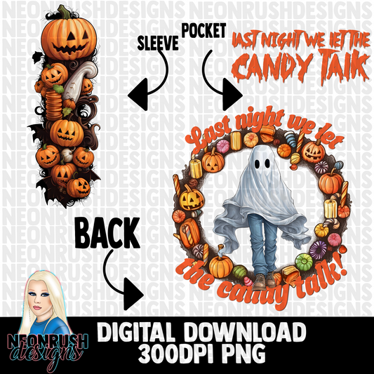 We let the candy talk , pocket, back and sleeve png digital download
