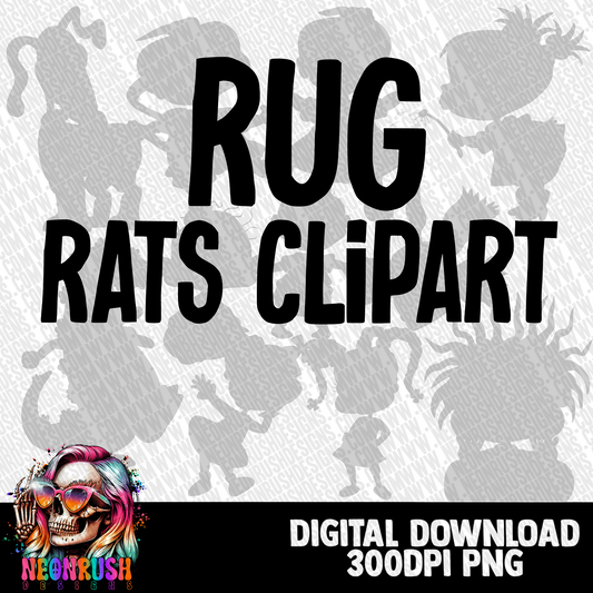 RUG——RATS clipart bundle 24 pieces png digital download