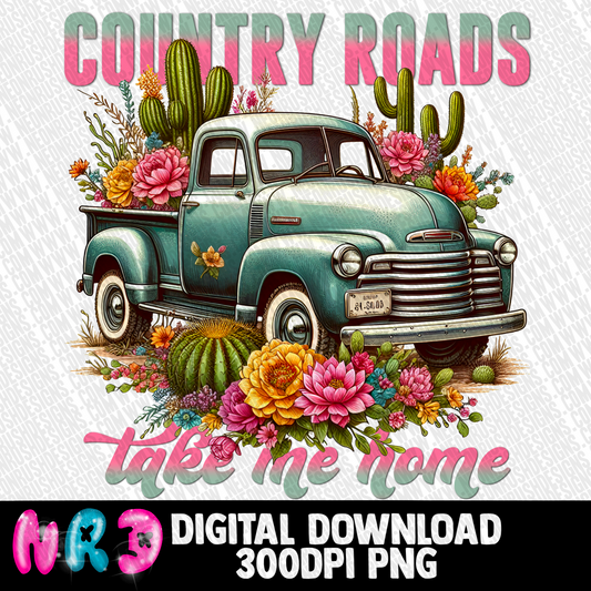 Country roads png digital download