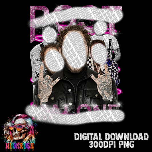 Pink posty bootleg design png digital download