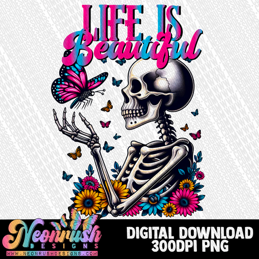 Life is beautiful png digital download