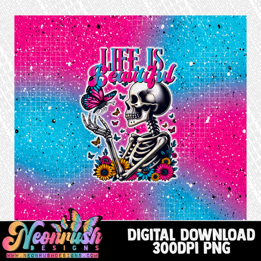 Life is beautiful tumbler wrap digital download