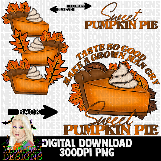 A grown man sweet pumpkin pie  set png digital download