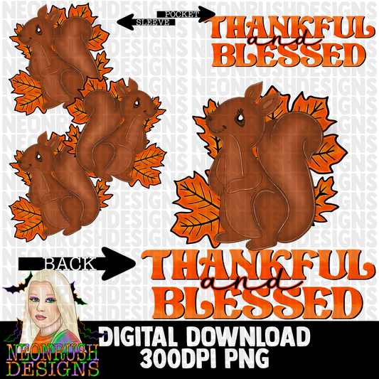 Thankful and blessed set png digital download