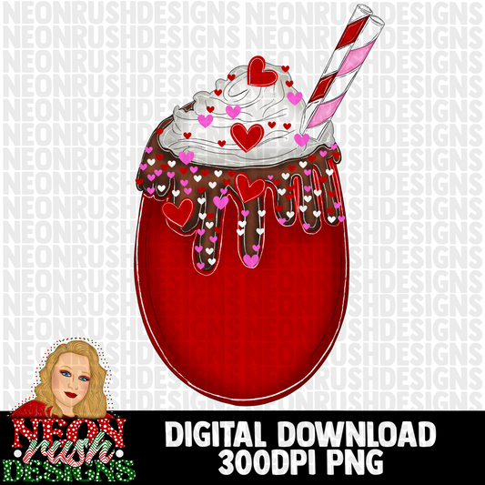 Milk shake vday hand drawn clipart png digital download
